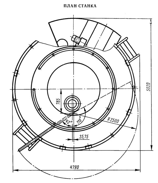 План вертикального багатошпиндельного токарного верстата 1286-6 1286-6 План вертикального багатошпиндельного токарного верстата
